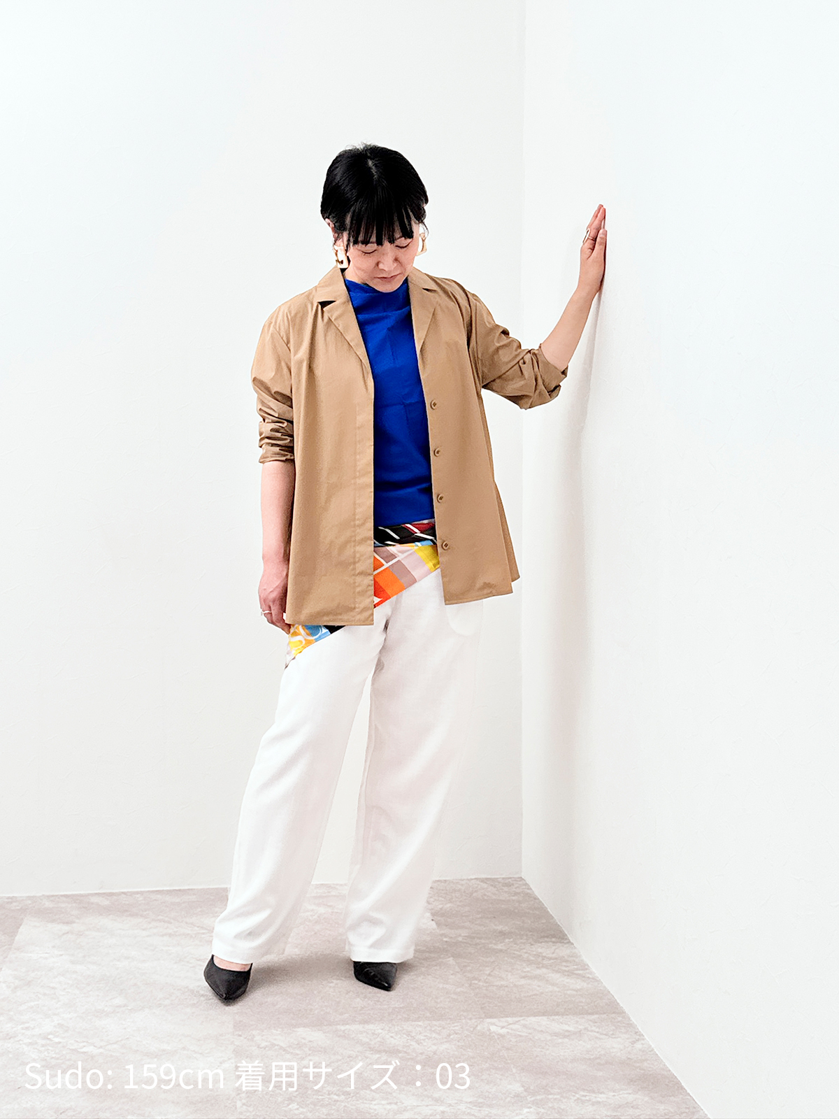 リヨセルリネン イージーワイドパンツ　モノトーン