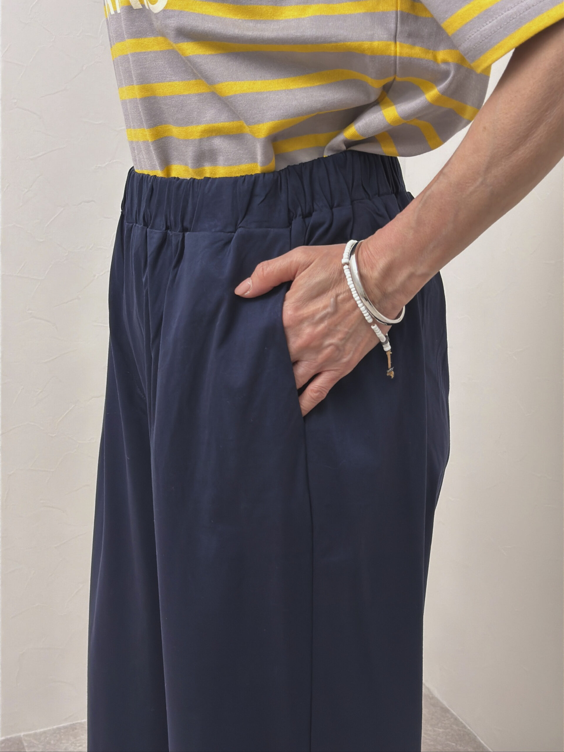 涼感コットンワイドパンツ　サステナブル