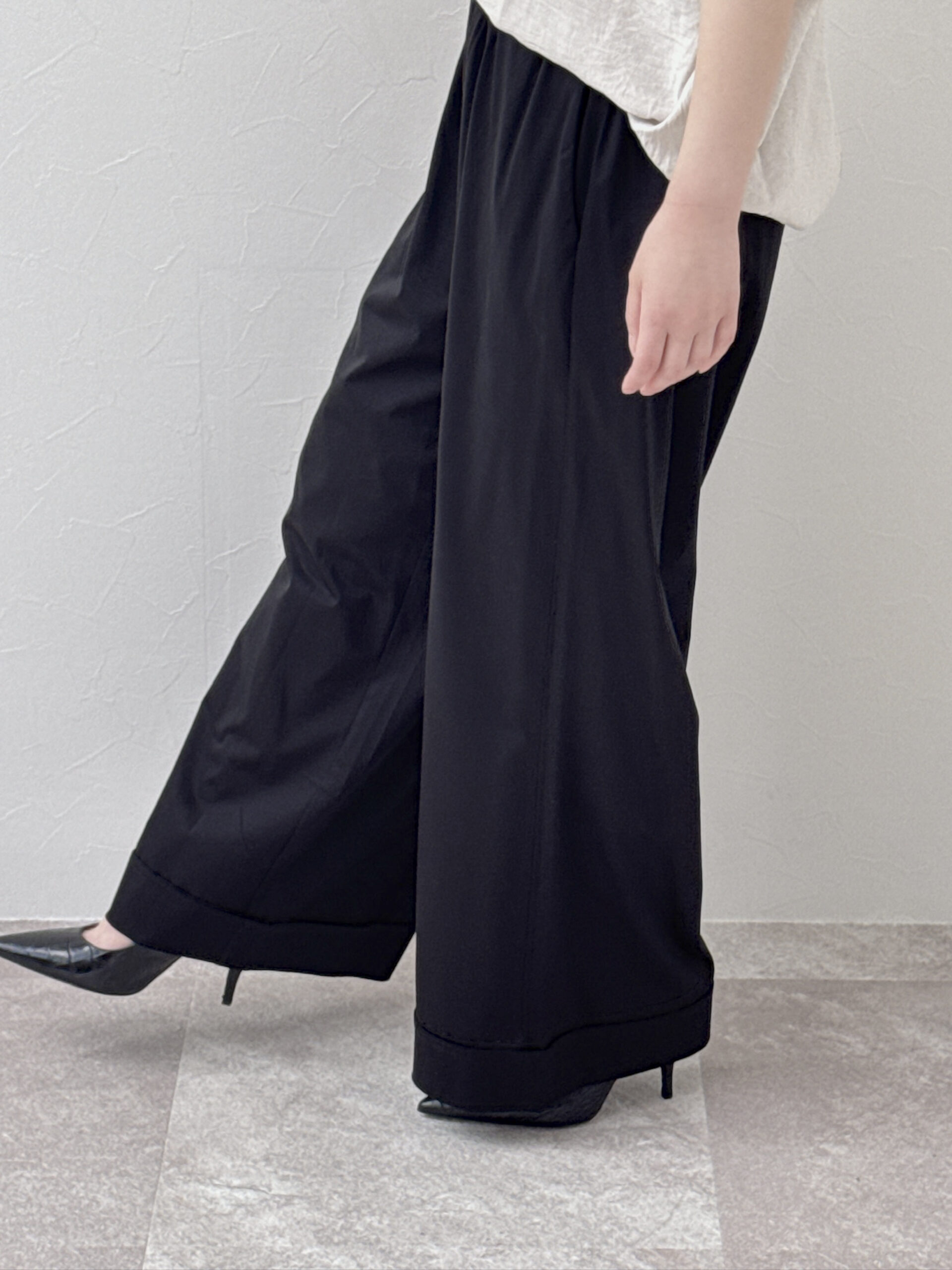 涼感コットンワイドパンツ　サステナブル