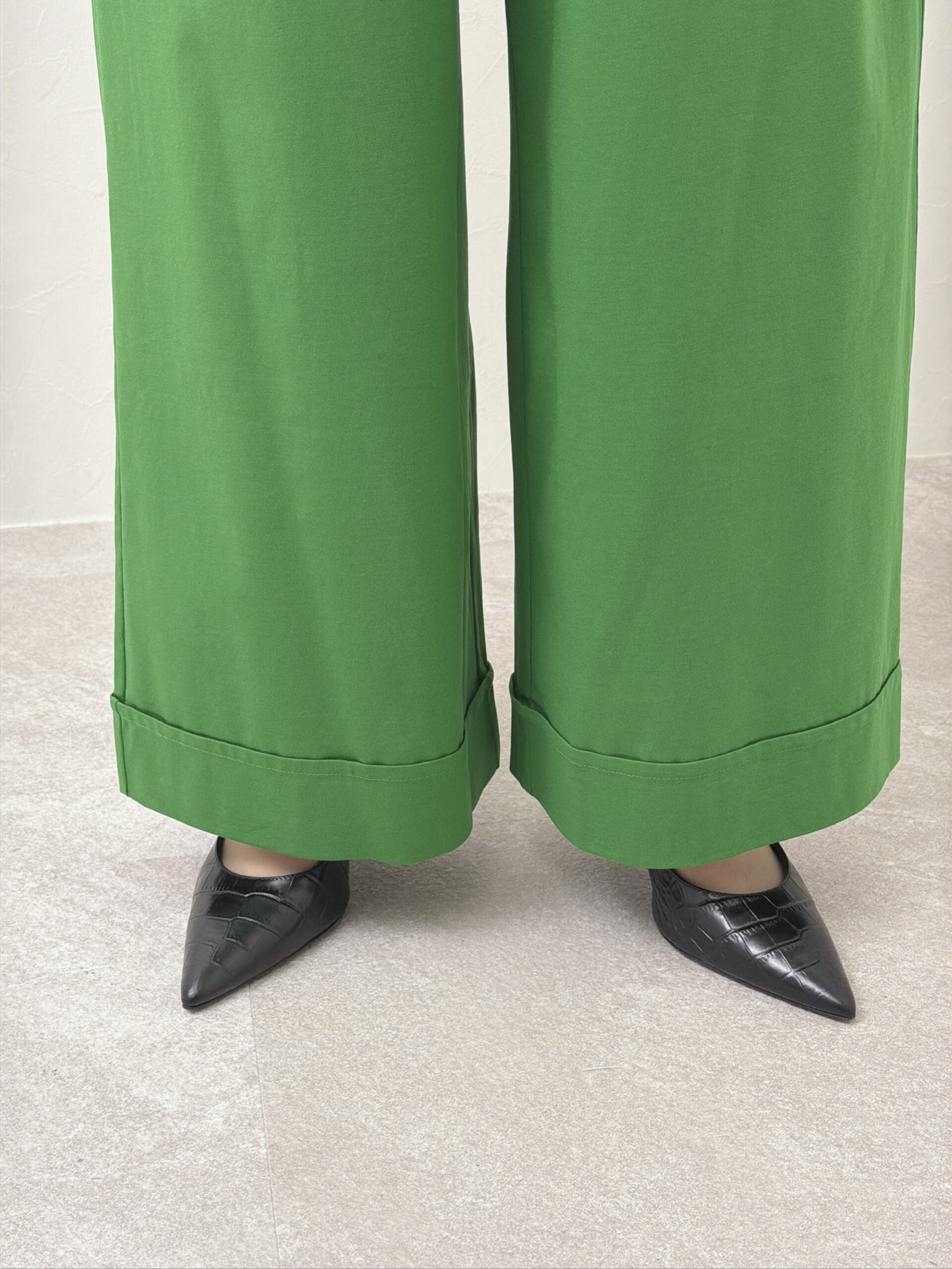 涼感コットンワイドパンツ　サステナブル