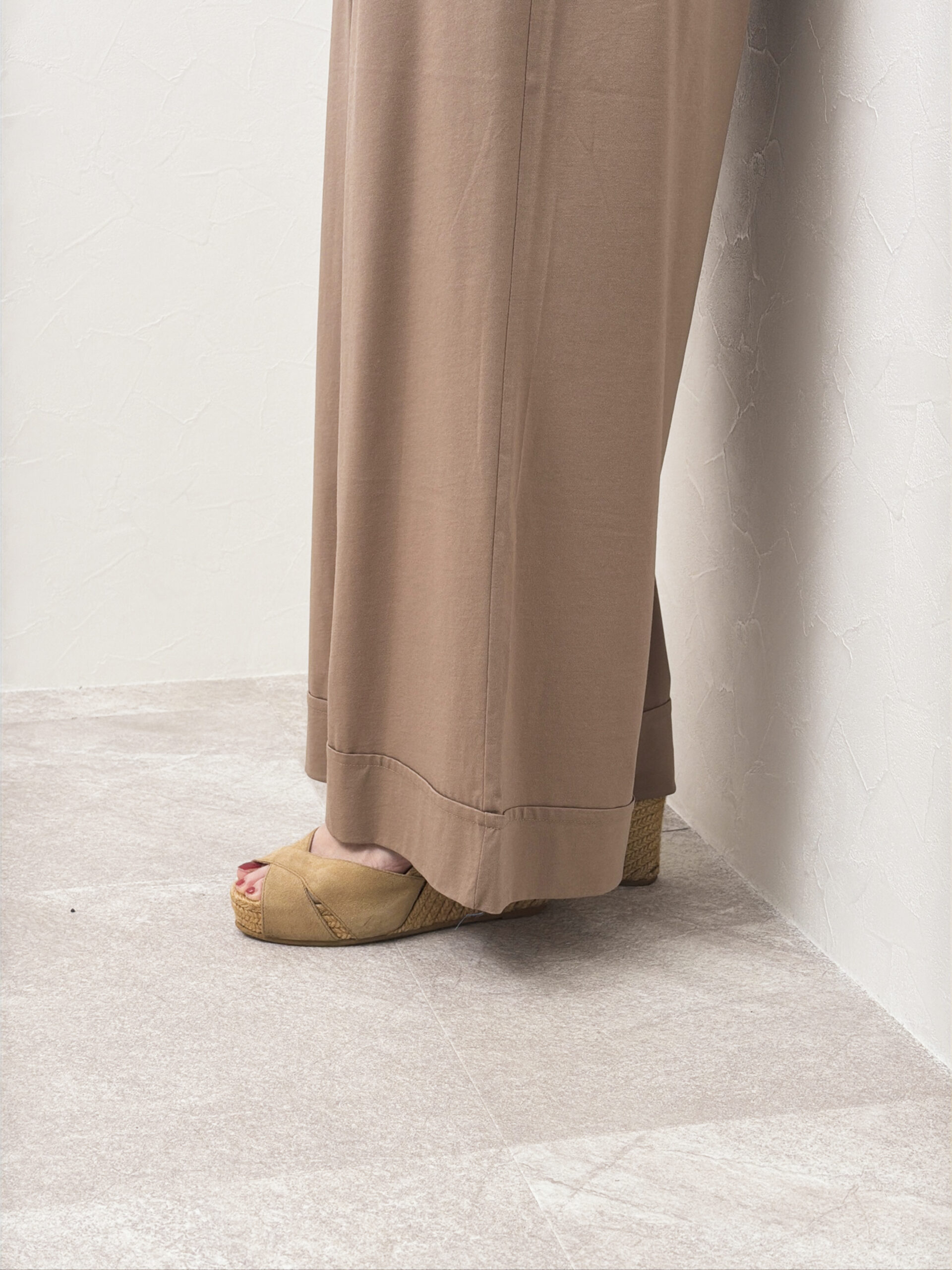 涼感コットンワイドパンツ　サステナブル