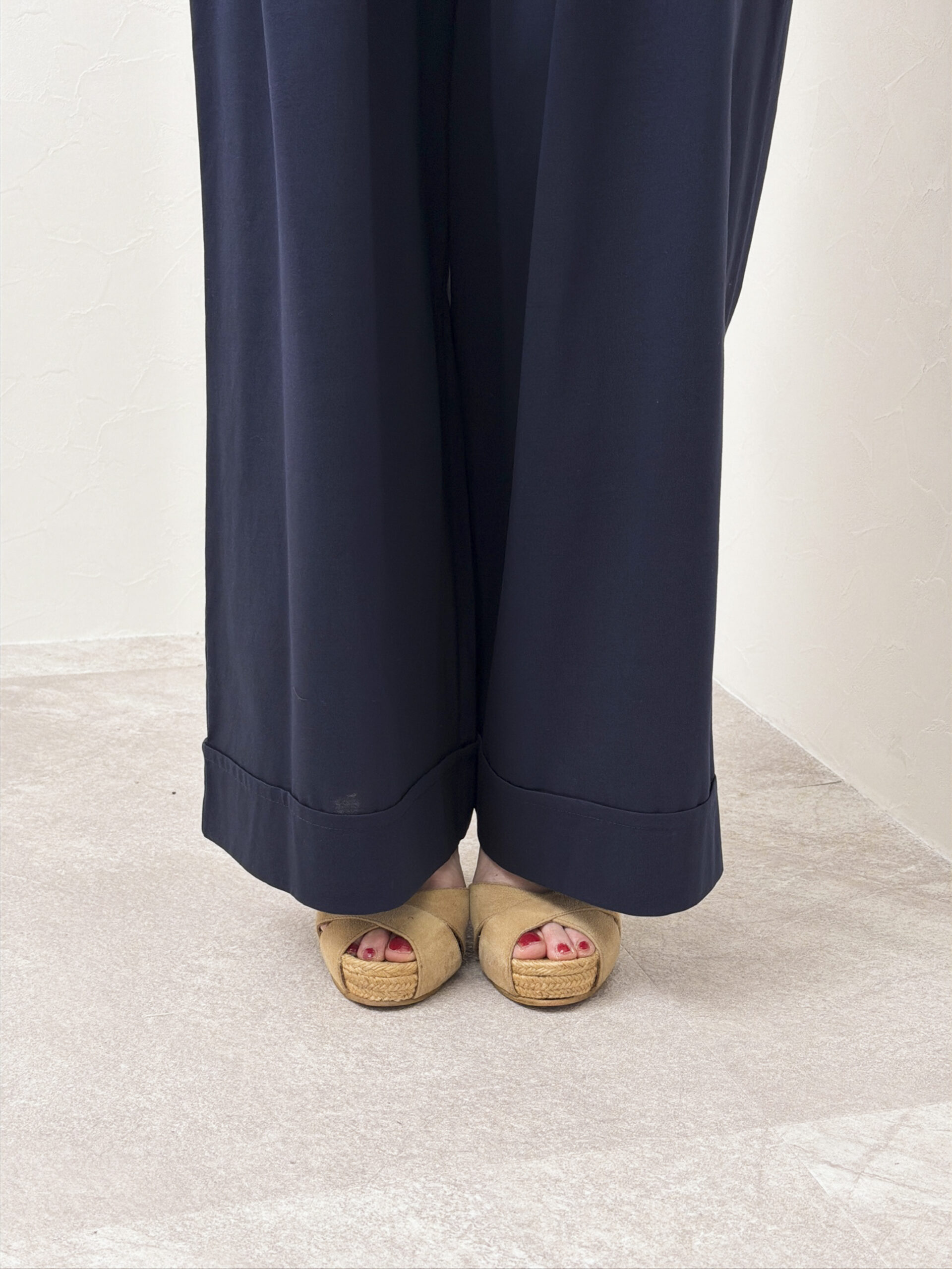 涼感コットンワイドパンツ　サステナブル