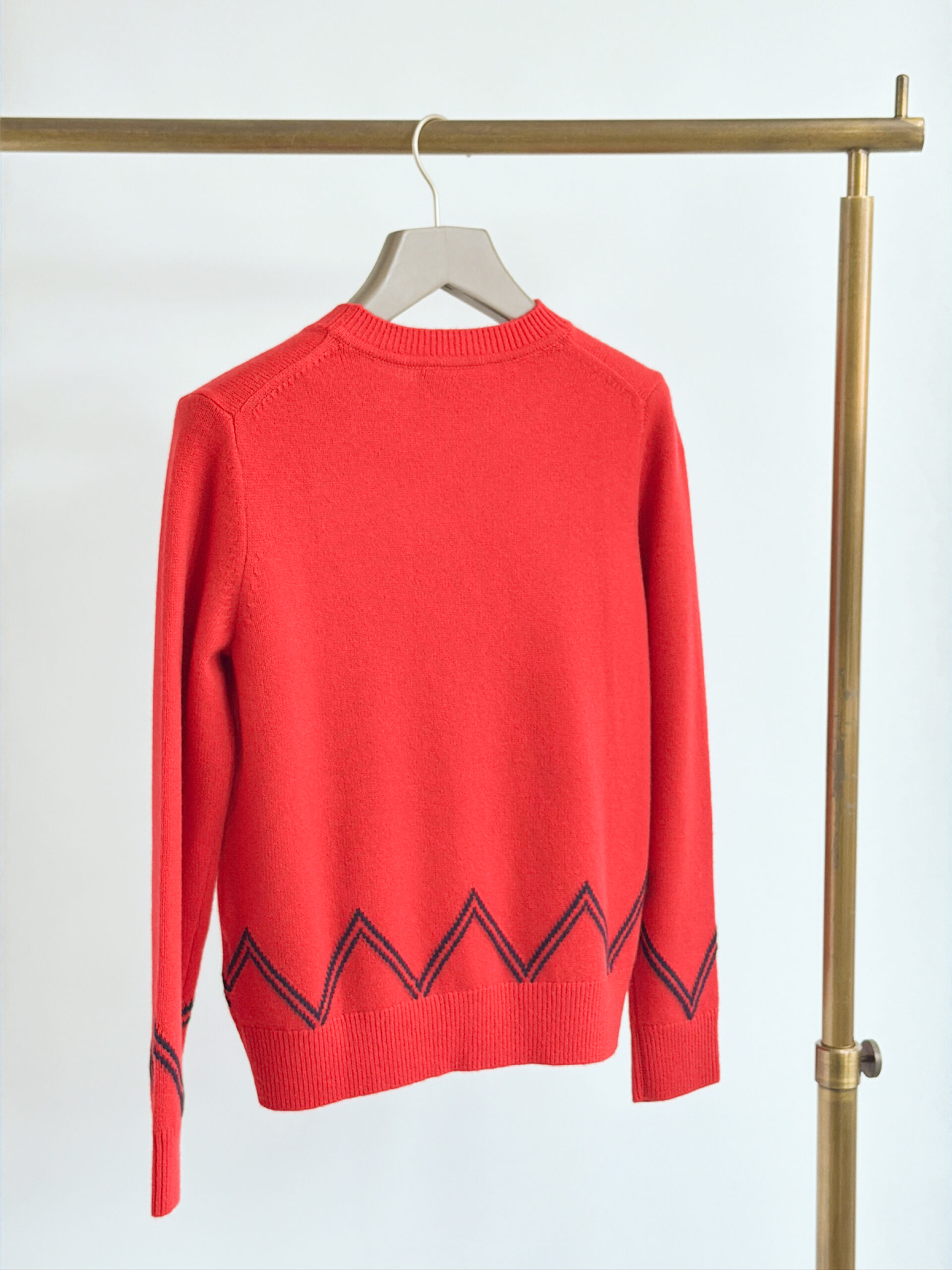 オルドス アーガイルチェック カシミヤ100 クルーネックニット