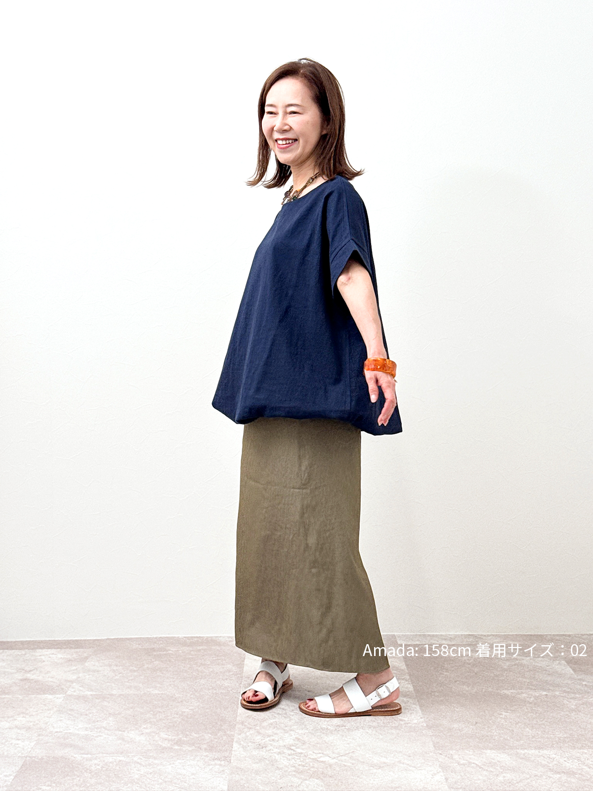 リネンコットン ワイヤーヘムプルオーバー
