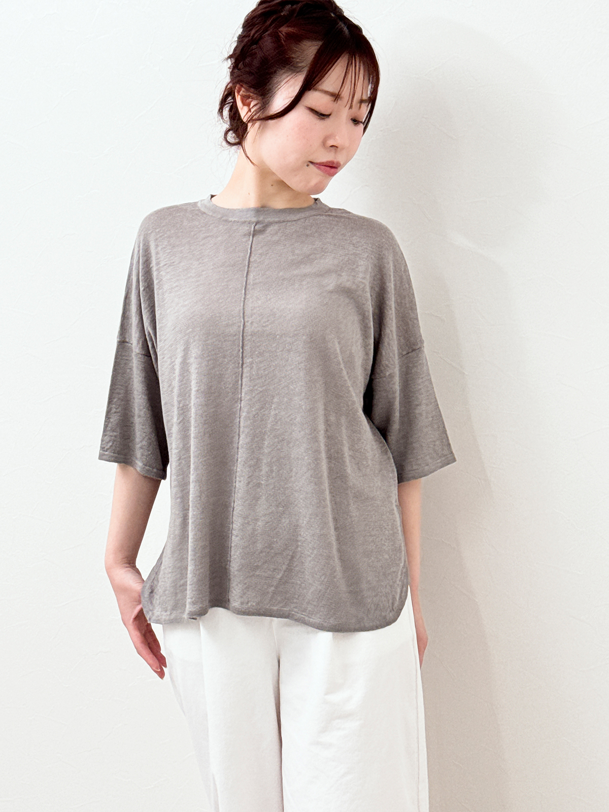 麻100ゆったりプルオーバー　サステナブル