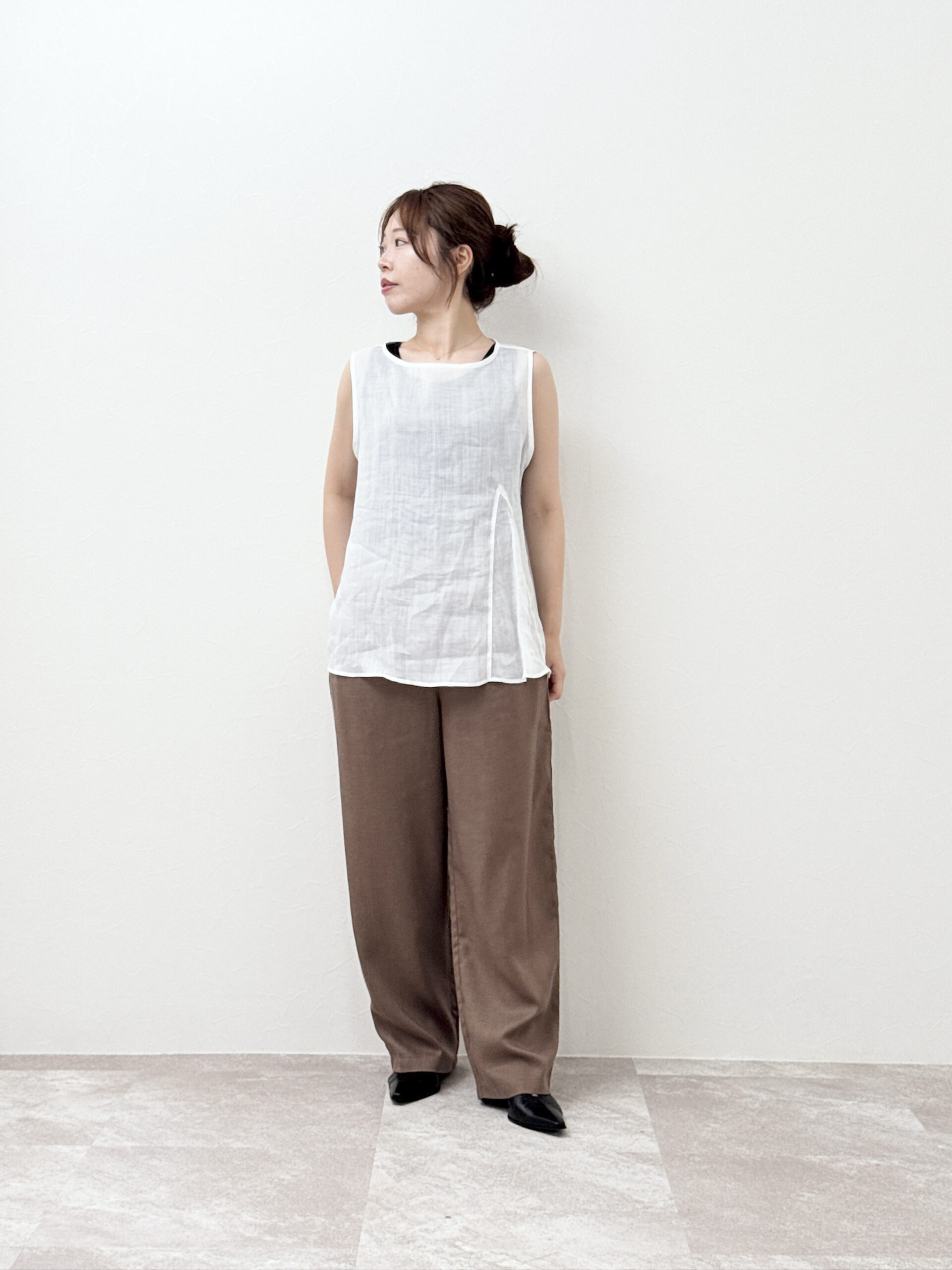 麻デザインタンクトップ