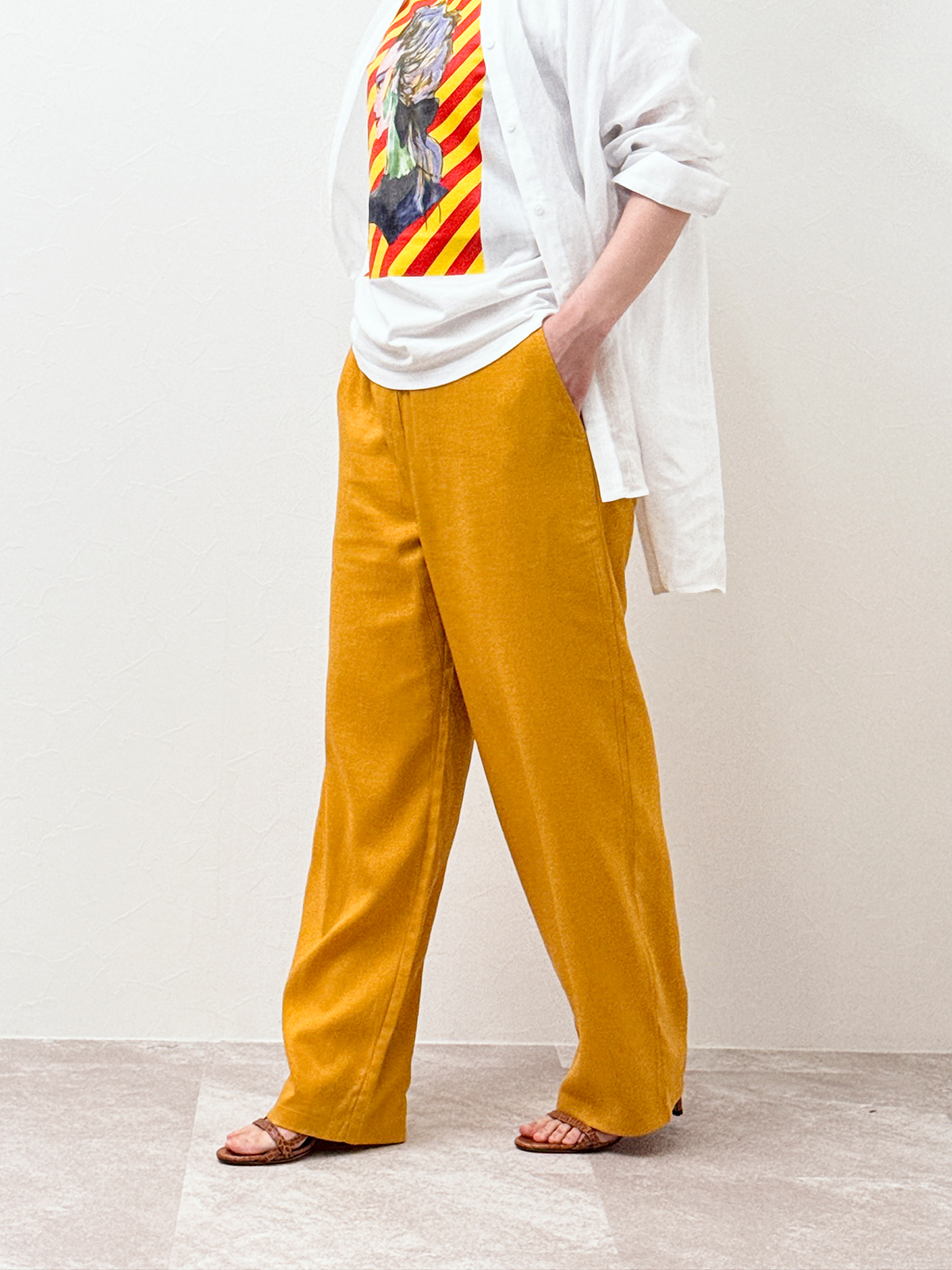 リヨセルリネン イージーワイドパンツ