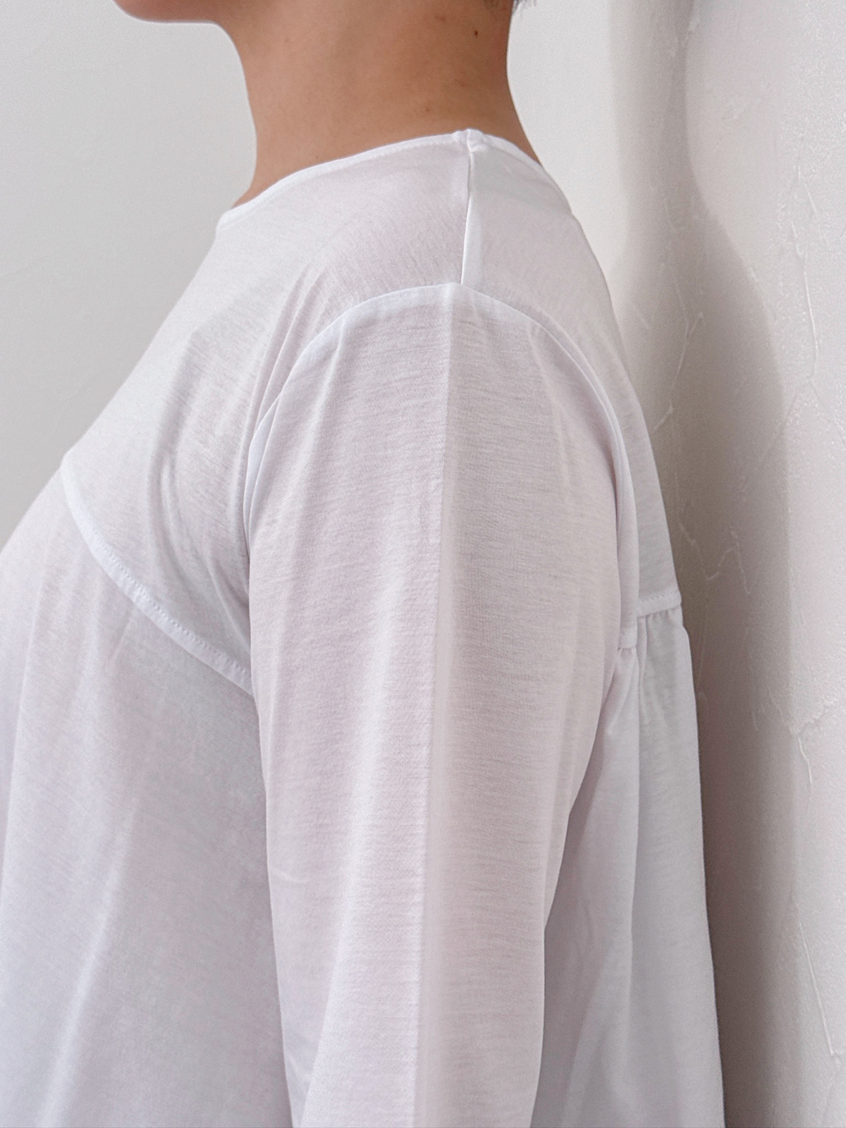 5分袖フレアTシャツ モノトーン
