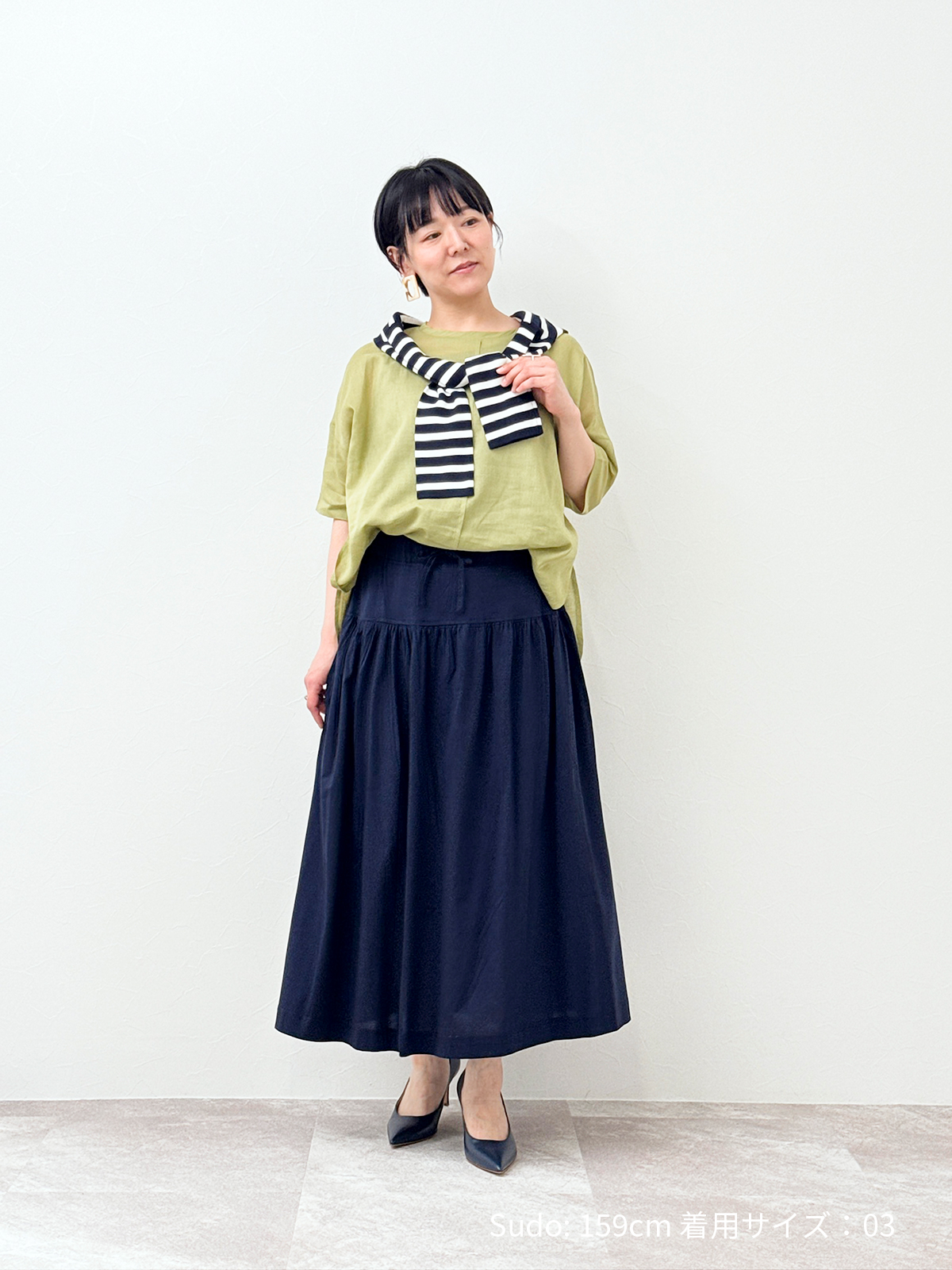 長さ選べるティアードスカート 丈短め