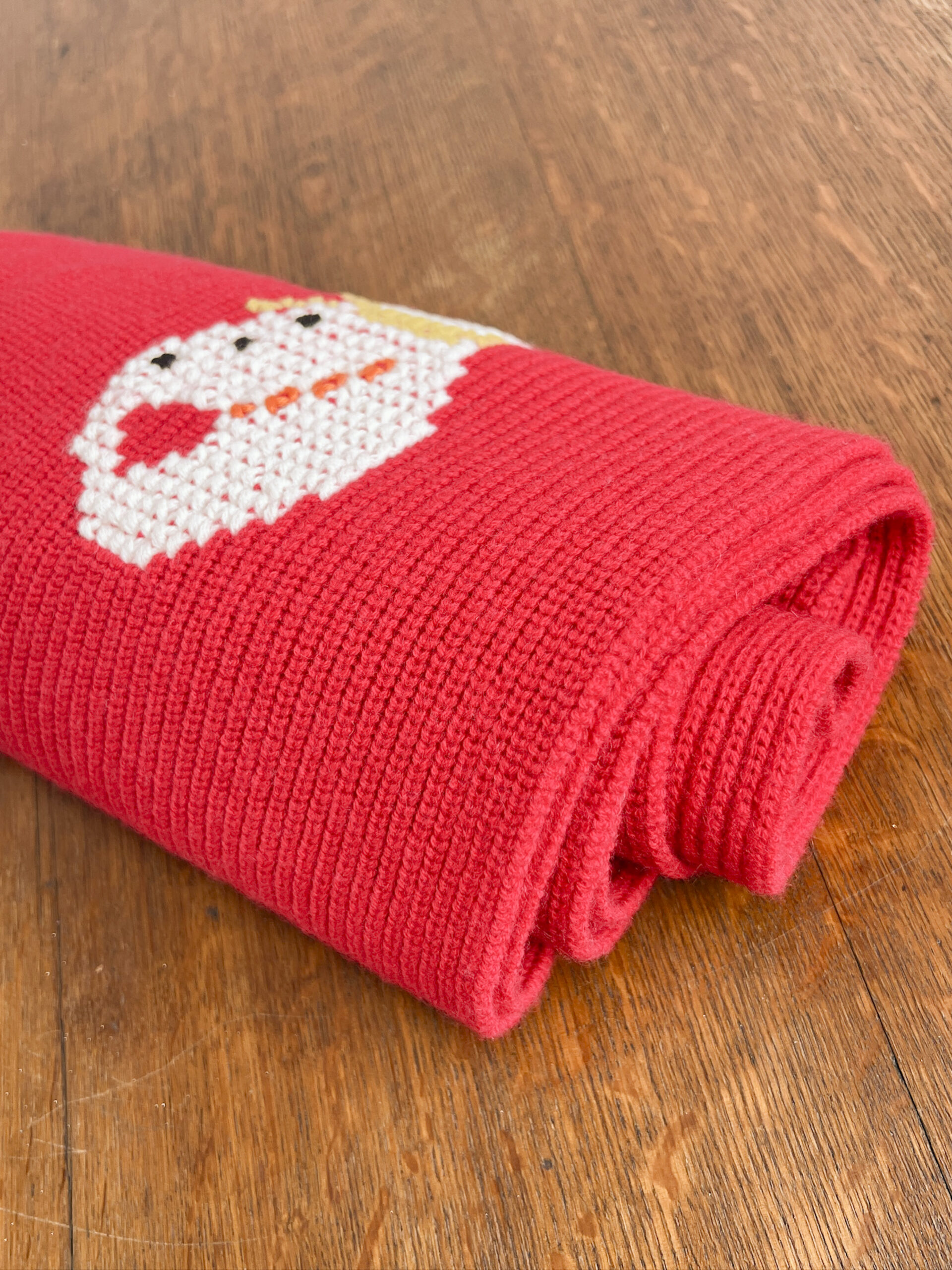 リビアナコンティ ウィンターモチーフ刺繍リブニットマフラー