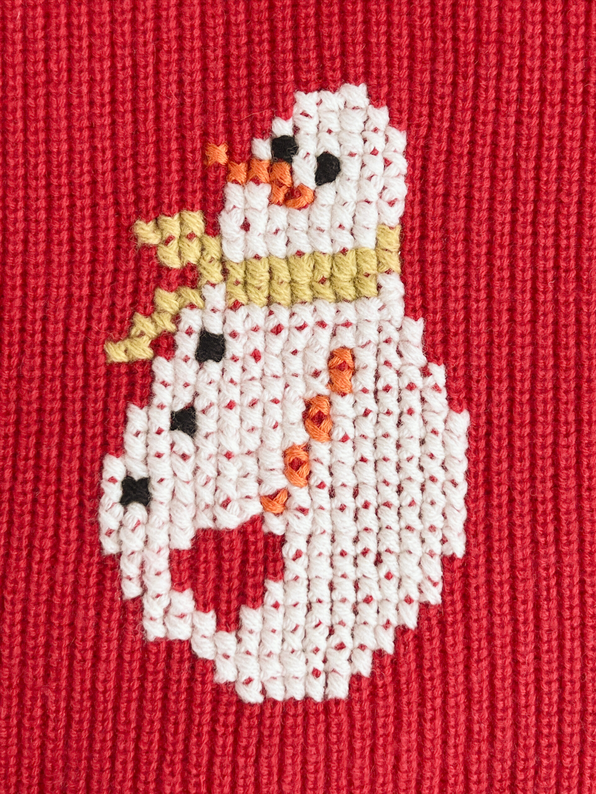リビアナコンティ ウィンターモチーフ刺繍リブニットマフラー