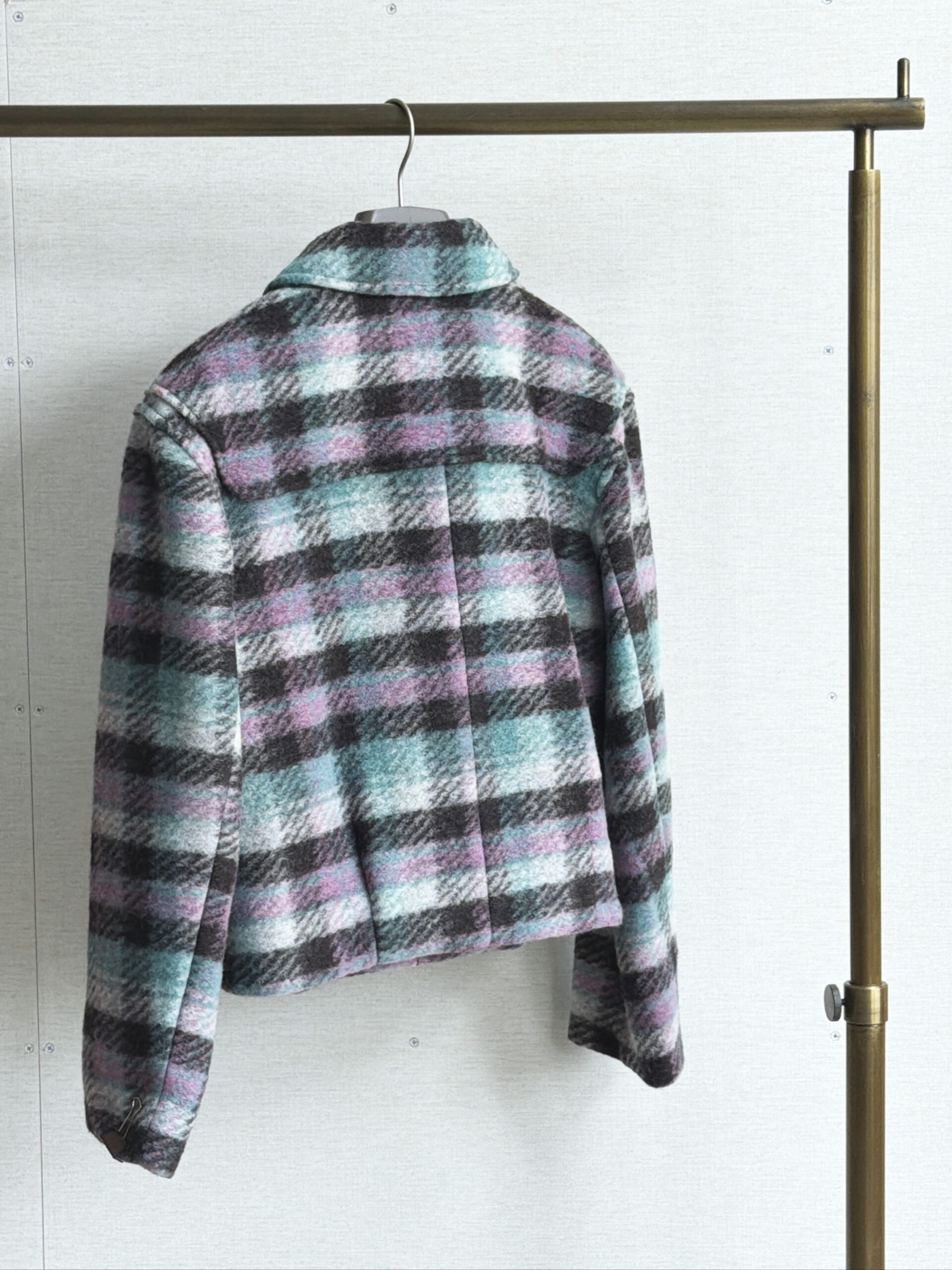 セモア シャギーチェック ショートダッフルコート