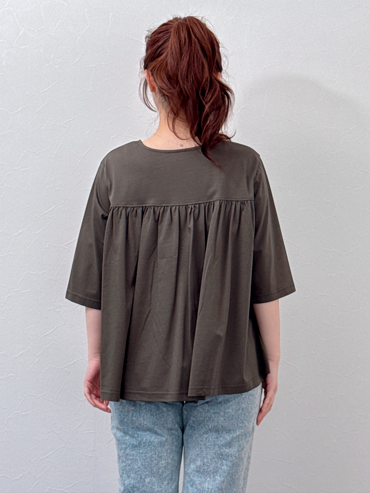 5分袖フレアTシャツ
