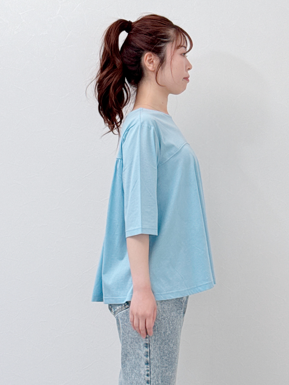 5分袖フレアTシャツ
