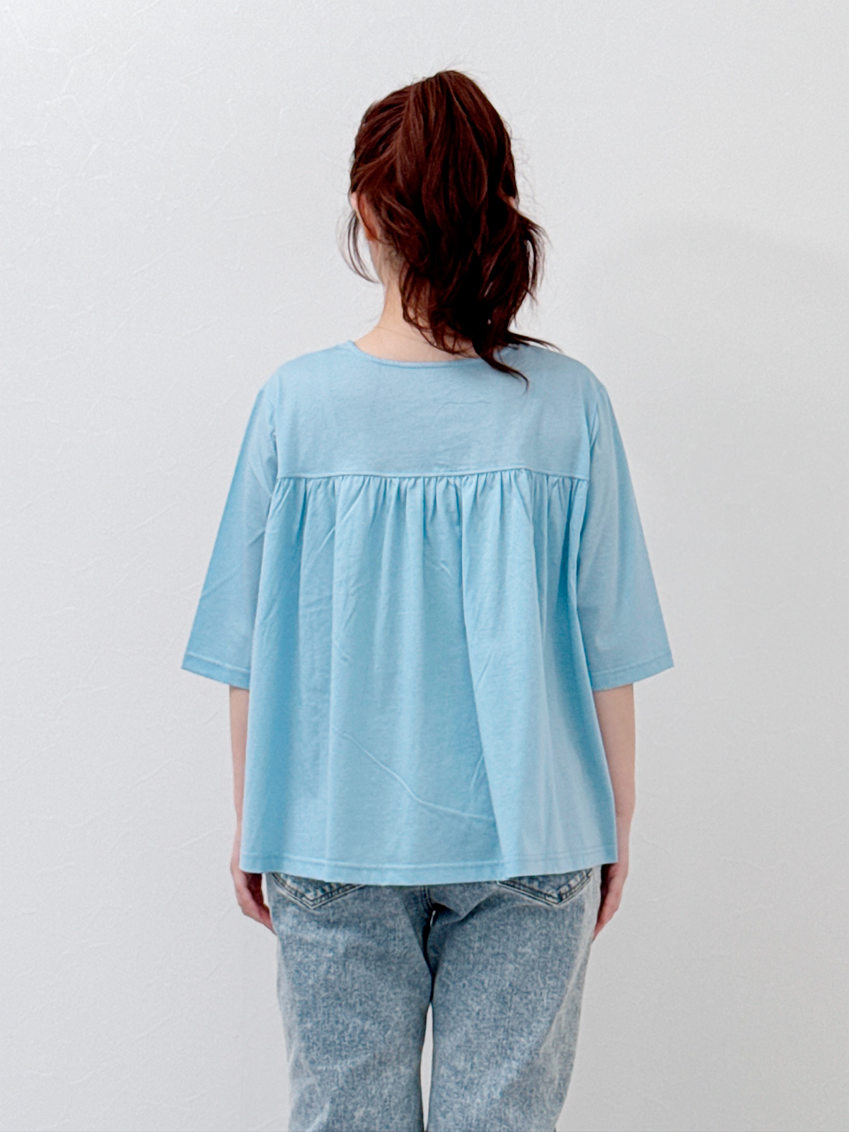 5分袖フレアTシャツ