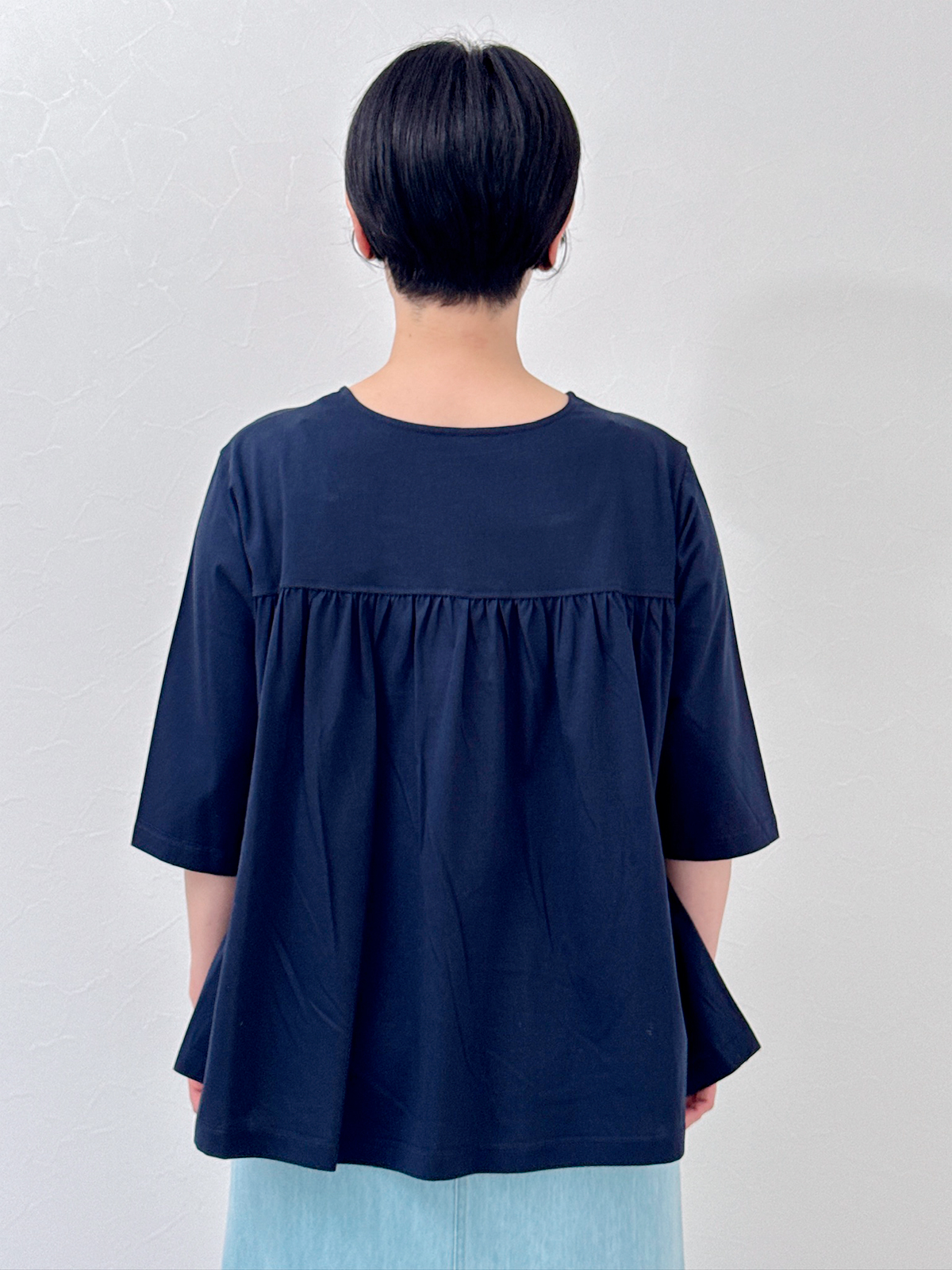5分袖フレアTシャツ